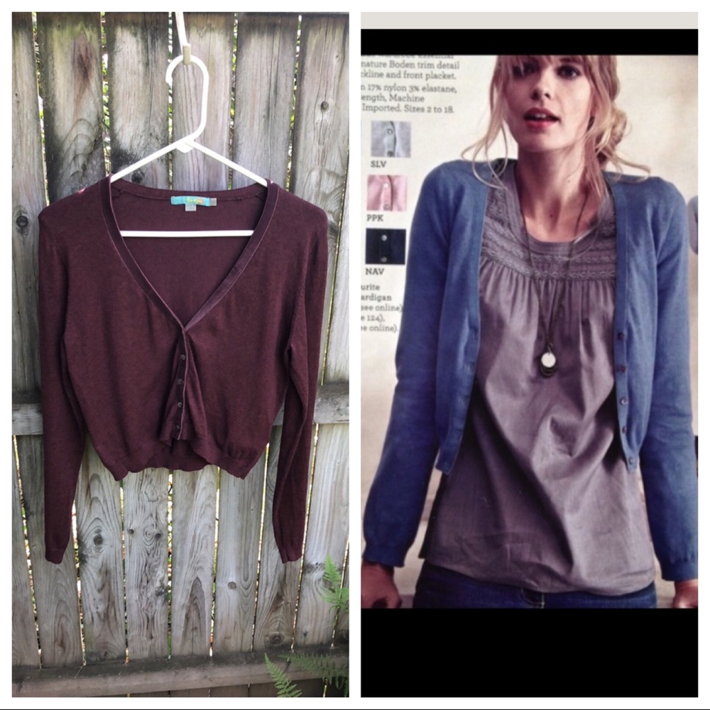 Boden Favourite Cropped Cardigan velvet cotton 6